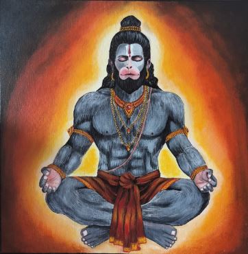 SHOLA traditional Indian art - Handpainted canvas artwork